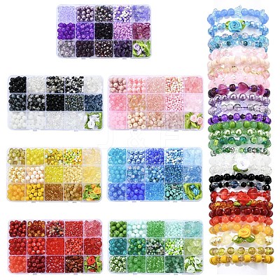 DIY Glass Beads Jewelry Making Finding Kits DIY-YW0012-04A-1