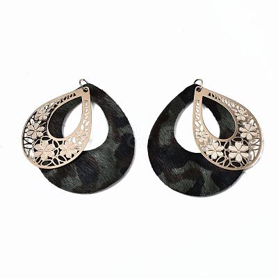 Eco-Friendly Cowhide Leather with Alloy Pendants FIND-N049-06C-1