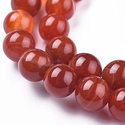 Natural Striped Agate/Banded Agate Beads Strands G-I261-C03-8mm-1