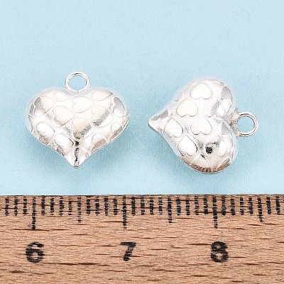 925 Sterling Silver Heart Charms STER-N017-27S-1