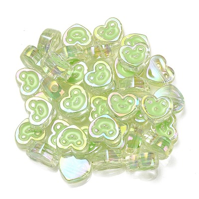 UV Plating Rainbow Iridescent Acrylic Enamel Beads OACR-G012-12D-1