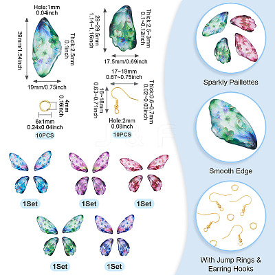 DIY Butterfly Wings Dangle Earring Making Sets DIY-TA0013-27-1