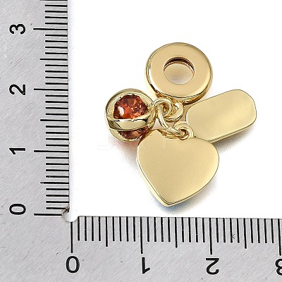 Brass Micro Pave Clear Cubic Zirconia and Enamel European Dangle Charms CU-CBAA556-02B-1