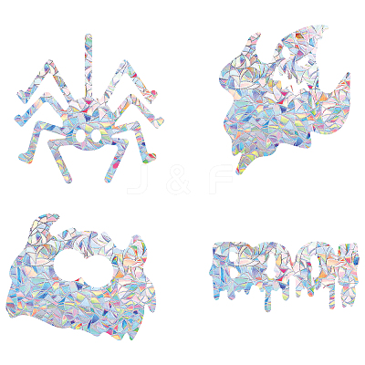 16Sheets 4 Style Waterproof PVC Colored Laser Stained Window Film Adhesive Stickers DIY-WH0256-058-1