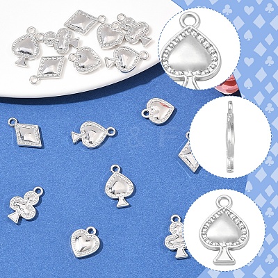 16Pcs 4 Styles Playing Card Theme Charm FIND-FS0003-82-1