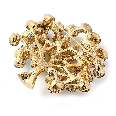 Christmas Alloy Colorful Rhinestone Brooches JEWB-U009-10B-1