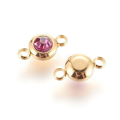 304 Stainless Steel Rhinestone Links X-STAS-P237-17G-M-1
