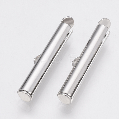 Brass Slide On End Clasp Tubes KK-Q747-11G-P-1