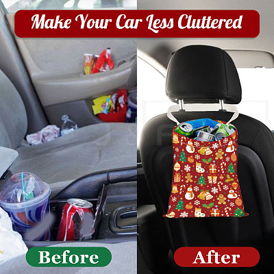 2Pcs 2 Styles Printed Polyester Hanging Car Trash Bags ABAG-DR0001-17-1