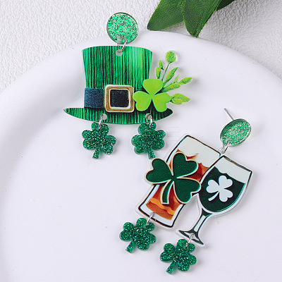 Creative Saint Patrick Style Acrylic Stud Earrings FS-WGAE93E-07-1