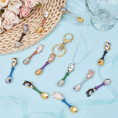12Pcs 6 Styles Alloy Big Pendants PALLOY-DR00004-1