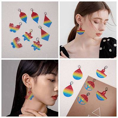 DIY Filigree Dangle Earring Making Kit DIY-SZ0008-57-1