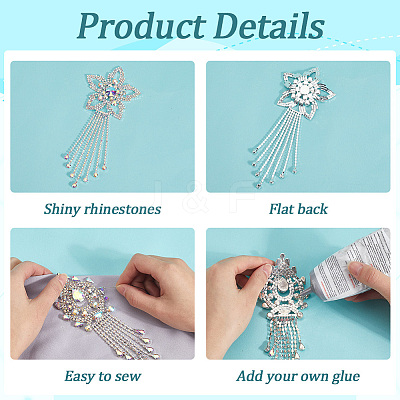 Glass Rhinestone Tassel Cabochons FIND-WH20008-30B-1