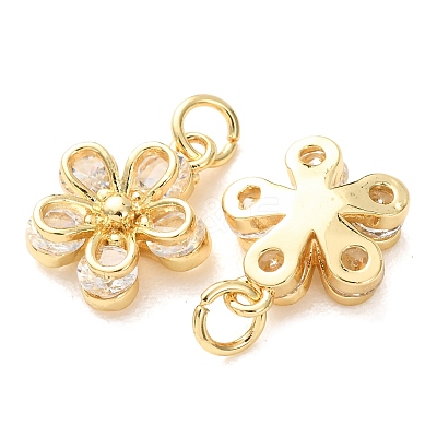 Brass Micro Pave Clear Cubic Zirconia Charms CU-E003-10G-A-1