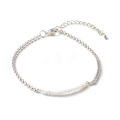 Natural Rainbow Moonstone Beaded Bracelets BJEW-JB06384-06-1