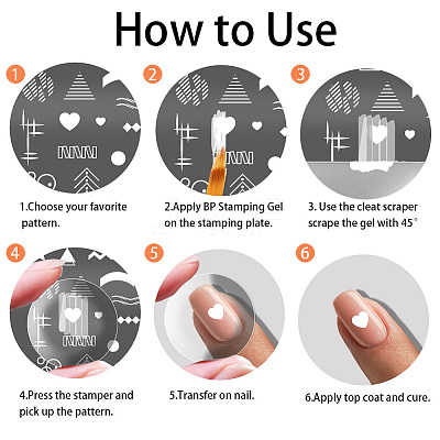 Stainless Steel DIY Nail Art Templates MRMJ-WH0092-009-1