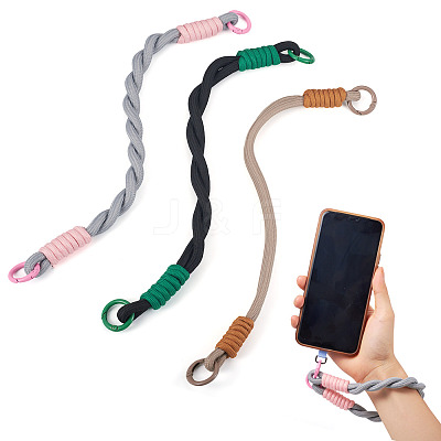 3Pcs 3 Styles Polyester Cord Phone Hand Strap Chains AJEW-TA0002-62A-1