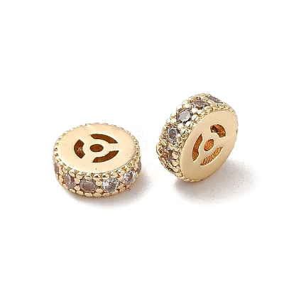 Rack Plating Brass Cubic Zirconia Beads KK-K273-13KCG-1