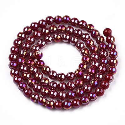 Electroplate Opaque Glass Beads Strands X-GLAA-T032-P4mm-AB05-1