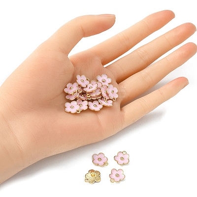 Light Gold Plated Alloy Enamel Pendants ENAM-YW0002-20B-1