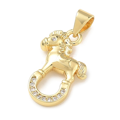 Brass Micro Pave Clear Cubic Zirconia Pendants KK-A303-05B-G-1