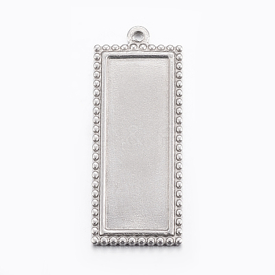 Tarnish Resistant 304 Stainless Steel Pendant Cabochon Settings STAS-E421-028P-1