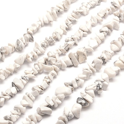 Synthetic White Howlite Chip Bead Strands G-M205-53-1