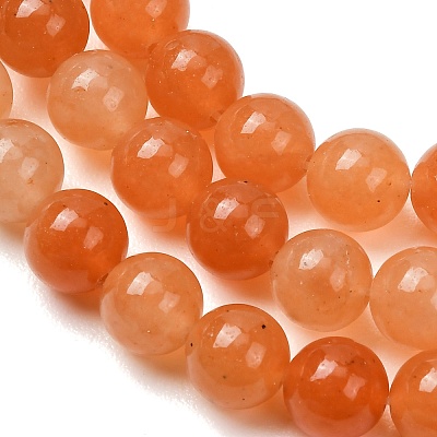 Natural Red Aventurine Round Beads Strands G-S148-8mm-1