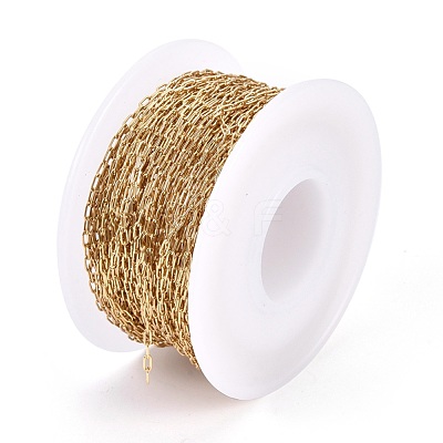Ion Plating(IP) 304 Stainless Steel Paperclip Chains CHS-F010-01A-G-01-1