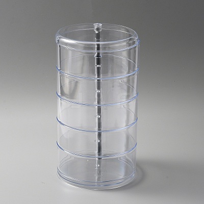 5-Layer Rotating Plastic Jewelry Storage Boxes AJEW-WH0258-621C-1