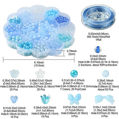 Acrylic Bead Flowers/Stars/Hearts/Bowknot OACR-FS0001-67C-1