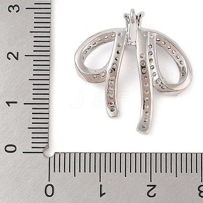 Brass Micro Pave Clear Cubic Zirconia Pendants KK-N256-18P-1