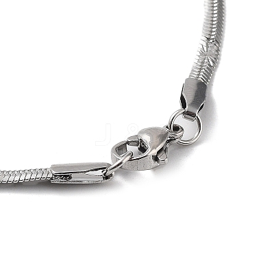 Non-Tarnish 304 Stainless Steel Flat Snake Chain Necklaces for Women NJEW-D058-05P-1