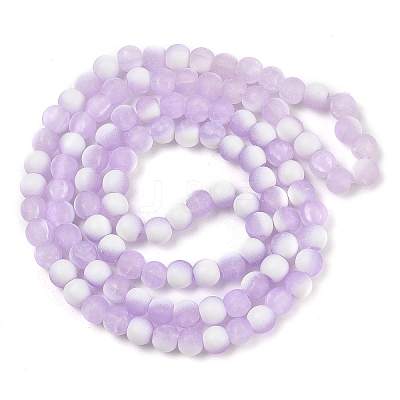 Frosted Crackle Glass Beads Strands GLAA-U001-6mm-M04-1