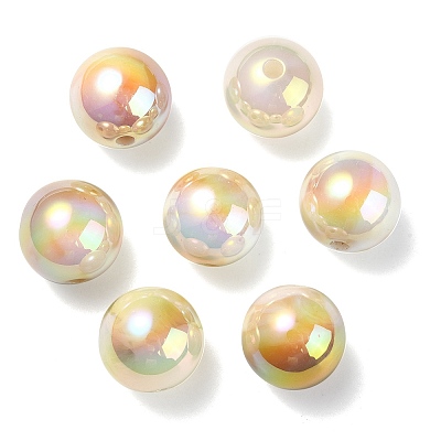UV Plating Rainbow Iridescent Acrylic Beads PACR-E001-03I-1