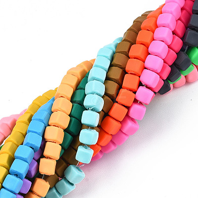 Handmade Polymer Clay Beads Strands X-CLAY-S092-78-1