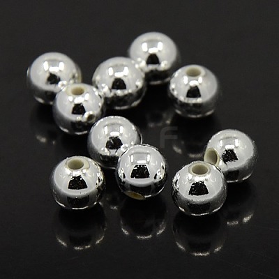 Plating Plastic Acrylic Round Beads PACR-L003-12mm-S-1