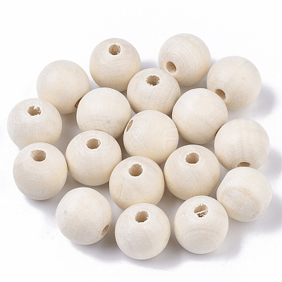 Natural Unfinished Wood Beads WOOD-S651-A16mm-LF-1