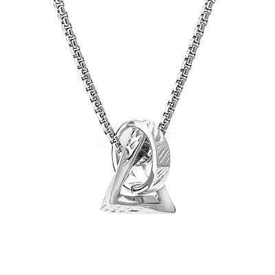 Alloy Ring with Triangle Pendant Necklaces for Men WG487F5-01-1