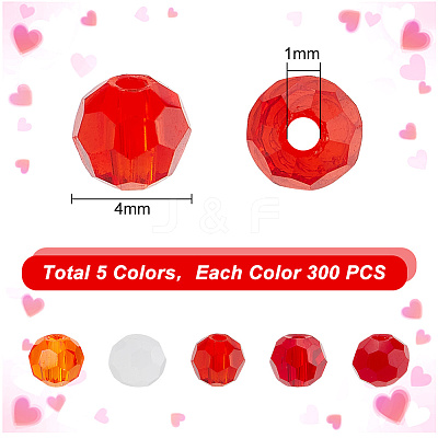 1500Pcs 5 Colors Imitation Jade Glass Beads Strands EGLA-DC0001-01-1