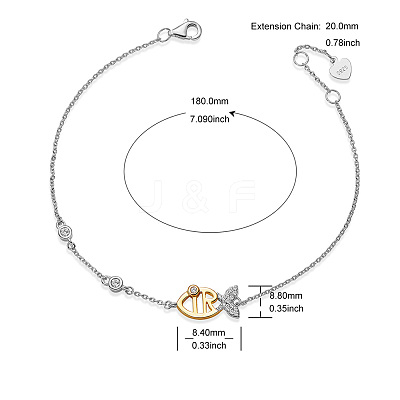 925 Sterling Silver Link Bracelets JB567A-1