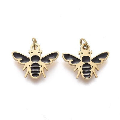 316 Surgical Stainless Steel Enamel Charms STAS-H100-07G-1