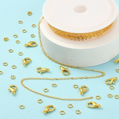 DIY 3m Brass Cable Chain Jewelry Making Kit DIY-YW0005-74G-1