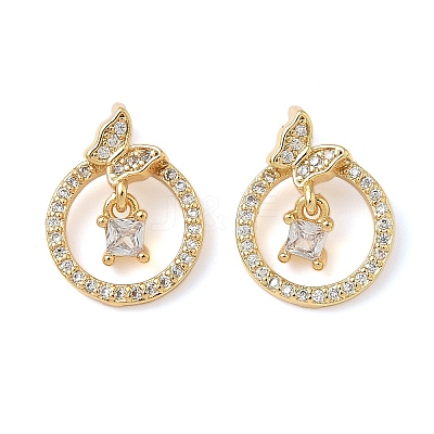 Brass Micro Pave Cubic Zirconia Pendants KK-Q068-28G-1