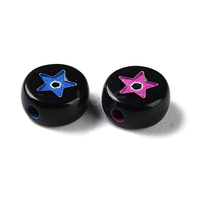 Spray Printed Opaque Acrylic Beads SACR-P031-20B-1