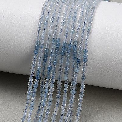 Gradient Color Natural Devil Blue Aquamarine Beads Strands G-NH0072-B01-2mm-1