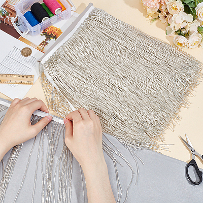 1 Yard Plastic Bugle Bead Tassel Trimming OCOR-BC0006-60A-1