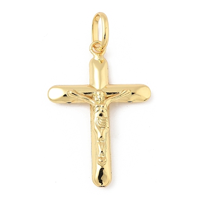 Cross Brass Pendants KK-M327-07B-G-1