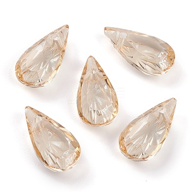Embossed Glass Rhinestone Pendants GLAA-J101-06A-001GS-1