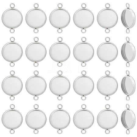 80Pcs 304 Stainless Steel Cabochon Connector Settings STAS-HY0001-89B-1